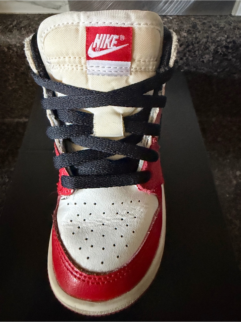 Nike Kids White, Red & Black High-Top Sneakers